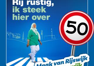 campagnemateriaal van campagne 'maak van rijswijk geen racewijk' met Moeslima