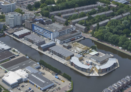 Een luchtfoto van het Havenkwartier in Rijswijk.