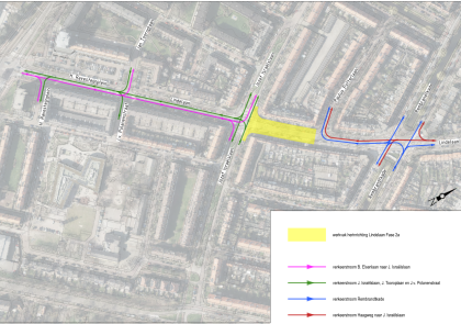 Plattegrond werkzaamheden Lindelaan