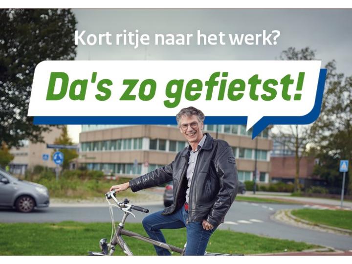 Da's zo gefietst naar werk